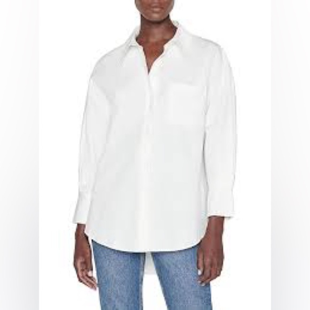 Anine Bing Oversized Mika Crisp Cotton Poplin White Shirt NWT - Picture 4 of 14